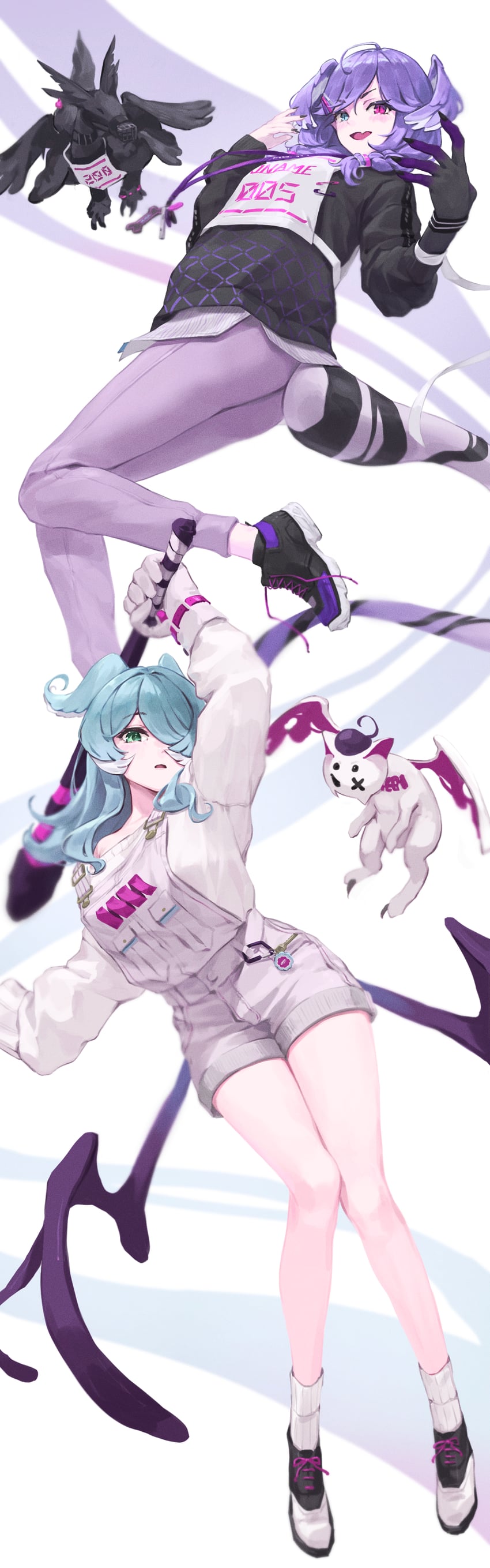 elira pendora, selen tatsuki, pikl, and ember (nijisanji and 1 more) drawn by kanoe_(tatsukanoe)