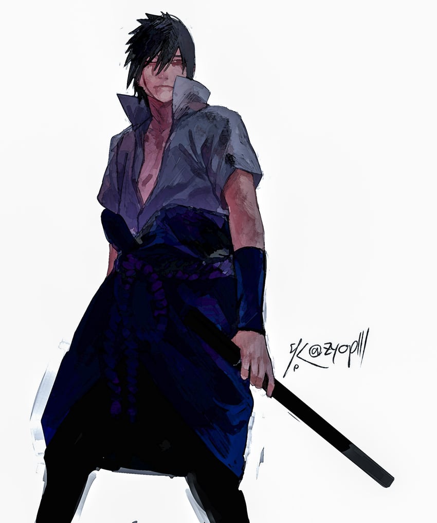 uchiha sasuke (naruto and 1 more) drawn by zifletts