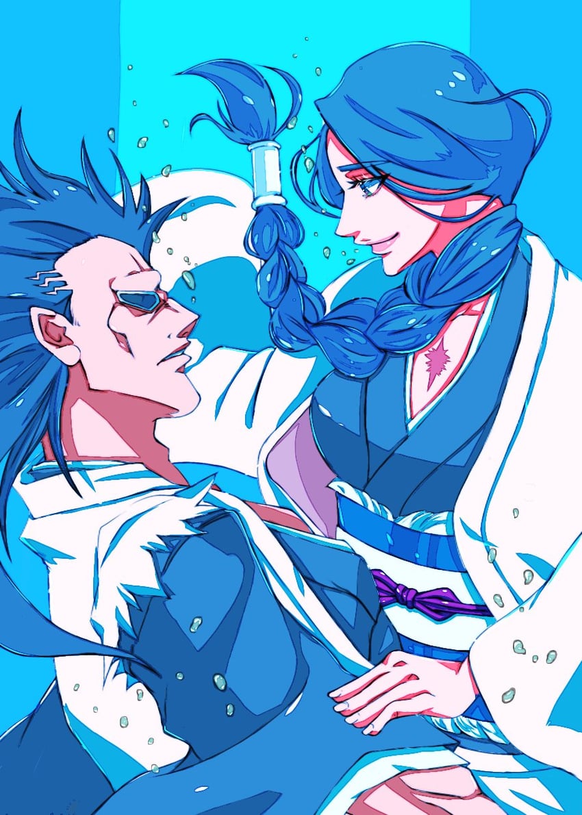 unohana retsu and zaraki kenpachi (bleach) drawn by strikek-lvvjm27