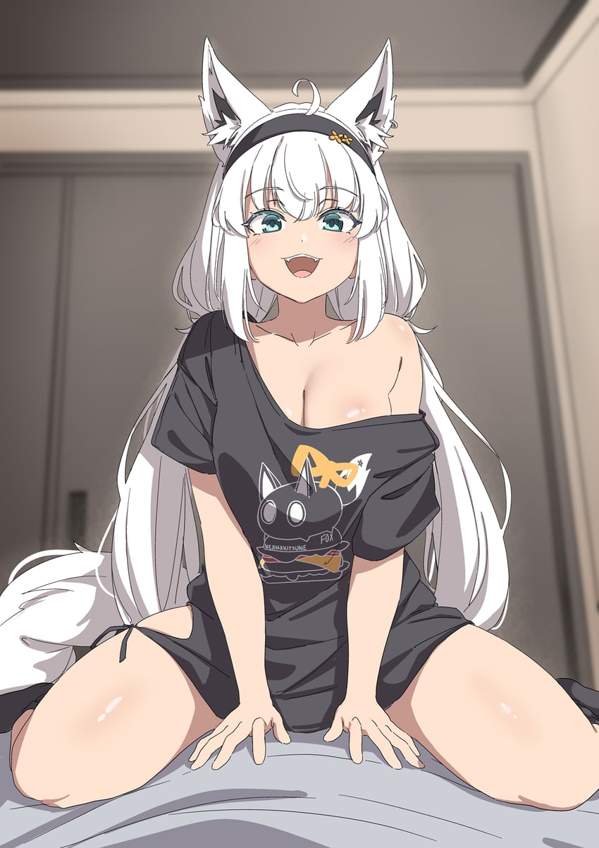 shirakami fubuki (hololive and 1 more) drawn by kanachirou