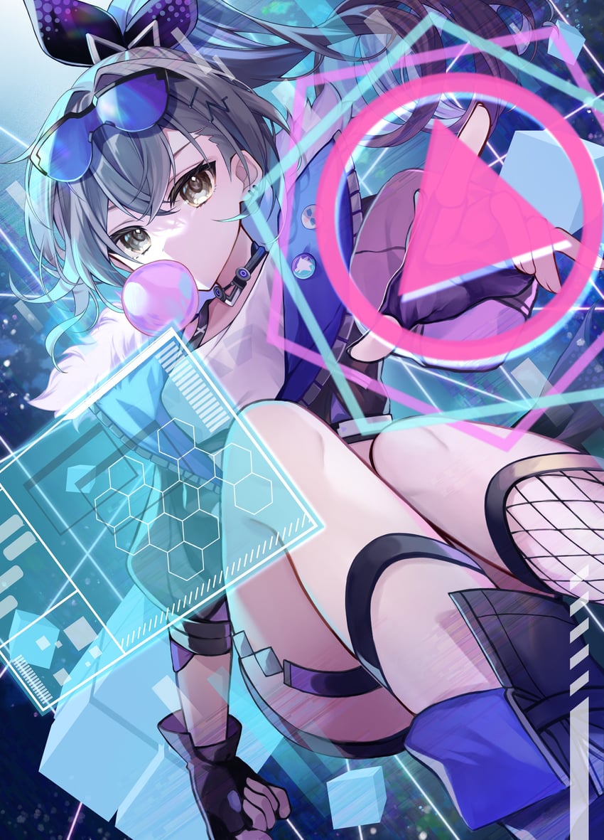 silver wolf (honkai and 1 more) drawn by ougi_(u_to4410)