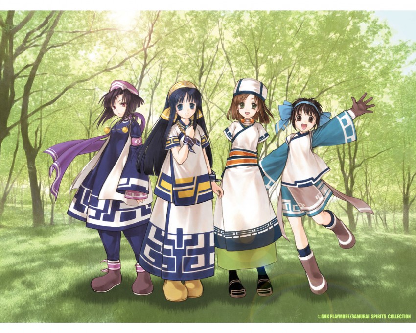 nakoruru, rimururu, rera, and manari (samurai spirits) drawn by kita_senri
