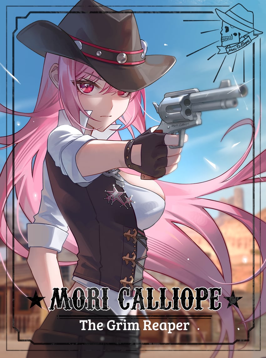 mori calliope (hololive and 1 more) drawn by jyuma