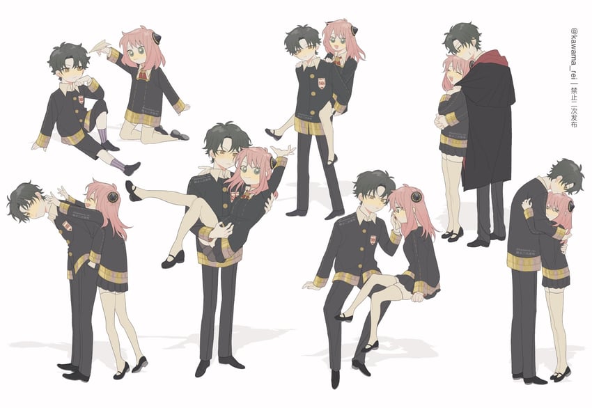anya and damian desmond (spy x family) drawn by kawama_rei