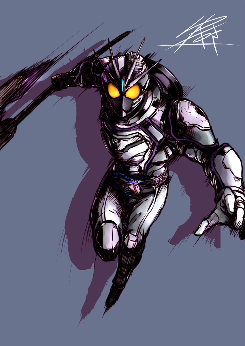kamen rider chaser (kamen rider and 1 more) drawn by yusuki_(fukumen)