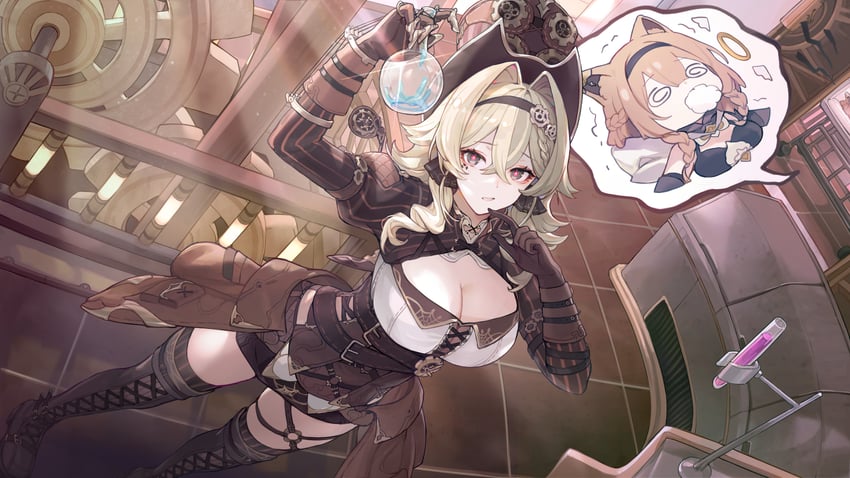 pardofelis and vill-v (honkai and 1 more) drawn by bibimbub