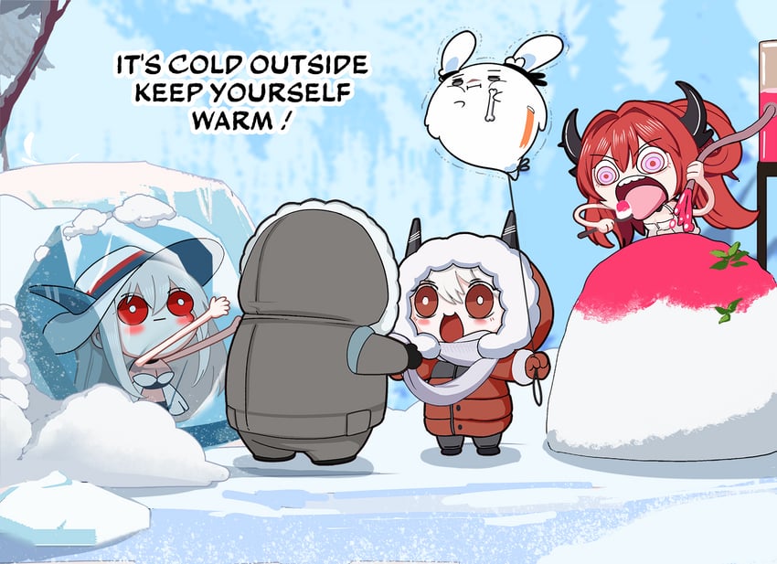 doctor, skadi, surtr, mudrock, and frostnova (arknights) drawn by kinohara_kossuta