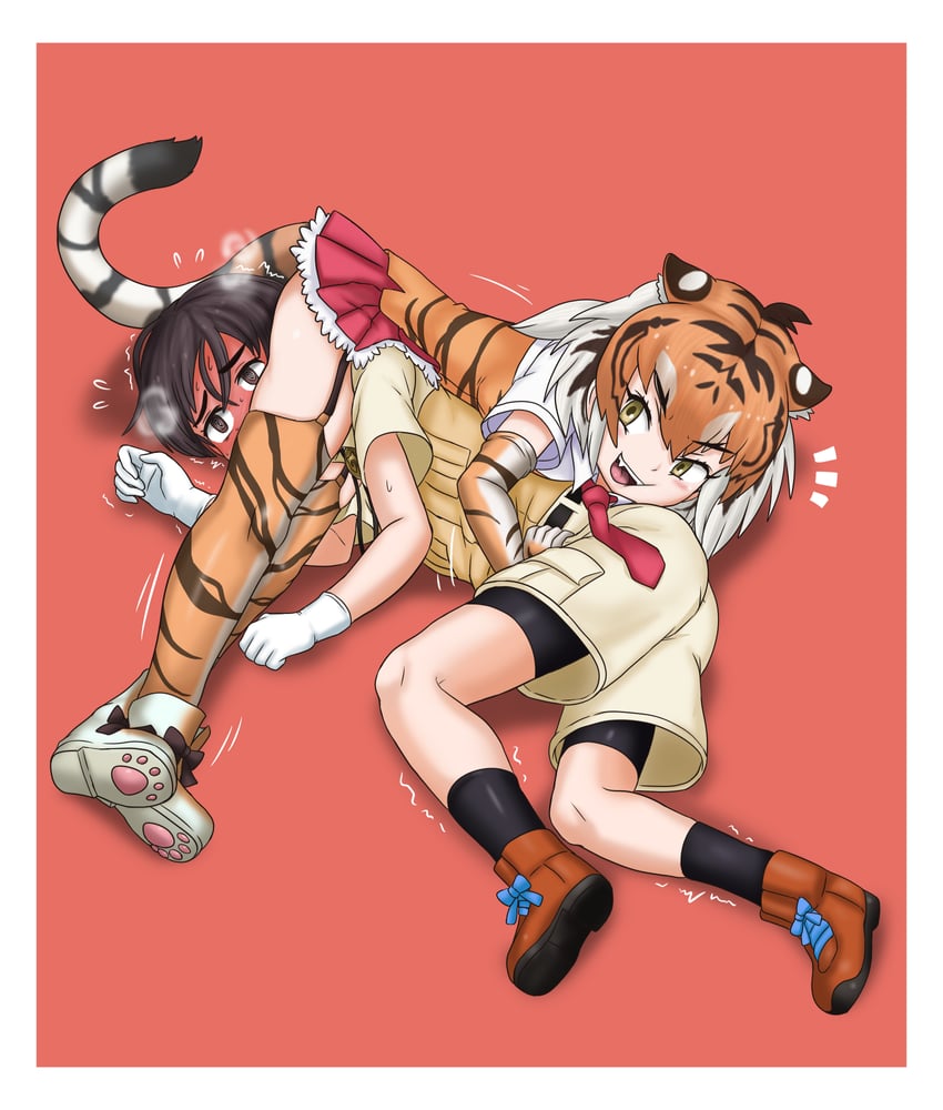 captain and sumatran tiger (kemono friends and 1 more) drawn by adansosutega