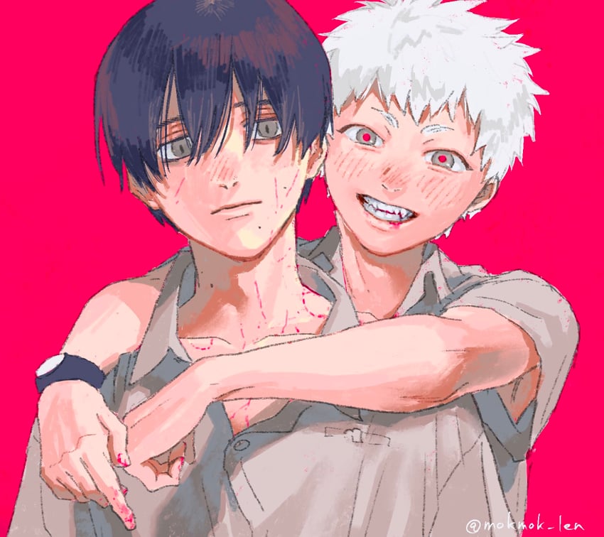 indou hikaru and tsujinaka yoshiki (hikaru ga shinda natsu) drawn by mokumokuren_(mokmok_len)