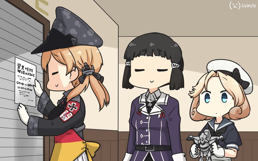 prinz eugen, myoukou, and janus (kantai collection and 1 more) drawn by hamu_koutarou