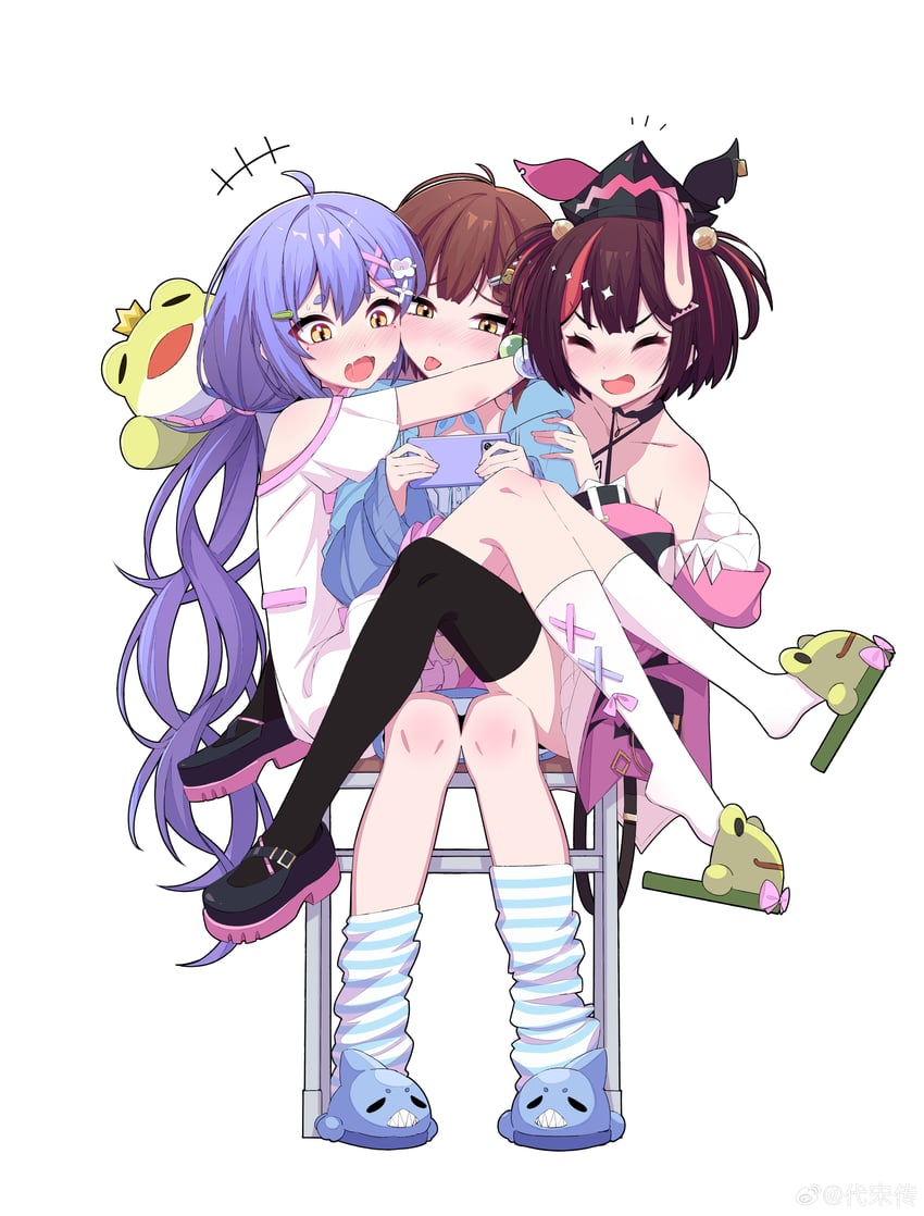 azusa, nanami, and kero (nijisanji and 2 more) drawn by chuansongdai