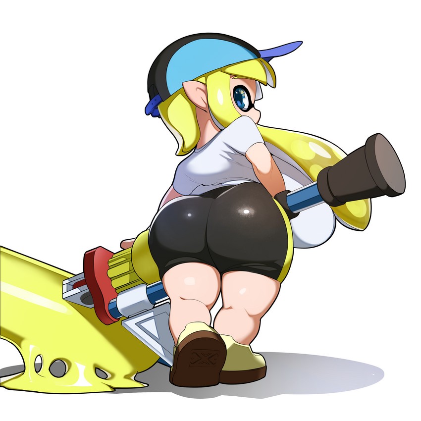 inkling player character and inkling girl (splatoon) drawn by naze