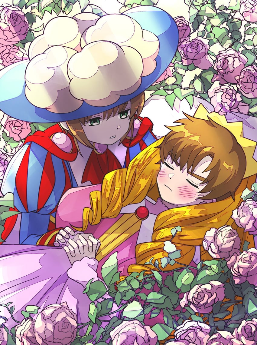 kinomoto sakura and li syaoran (cardcaptor sakura) drawn by kanatahiro0666
