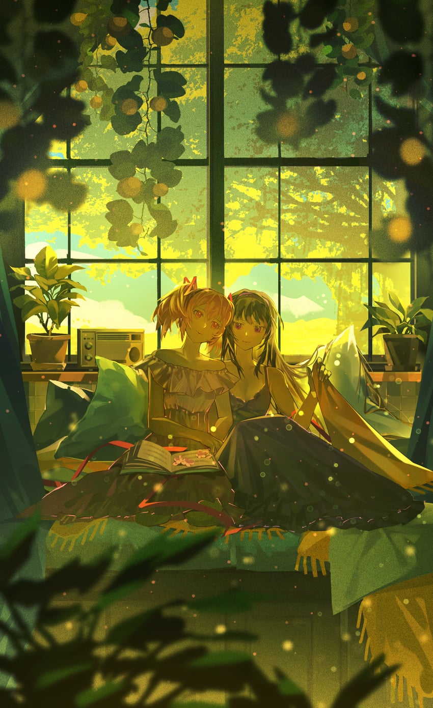 akemi homura and kaname madoka (mahou shoujo madoka magica) drawn by wu_huo_(nor020113)