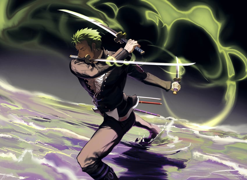 roronoa zoro (one piece) drawn by kotomine_(a1569)