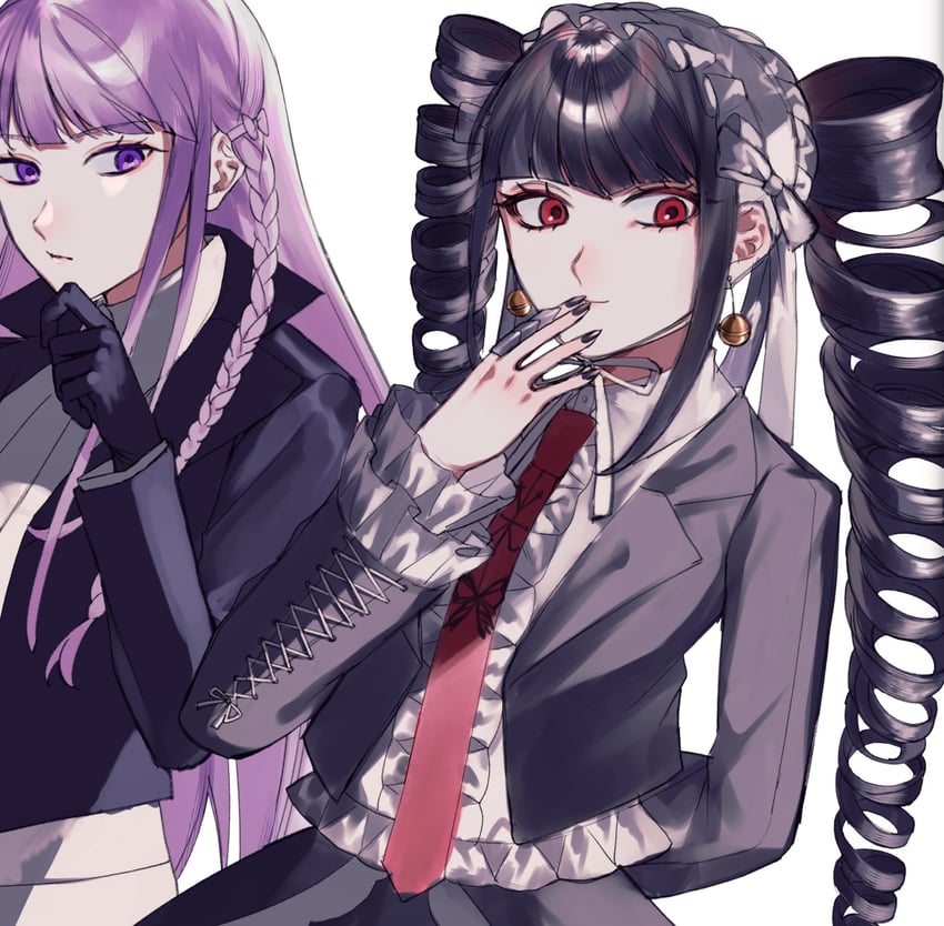 kirigiri kyoko and celestia ludenberg (danganronpa and 1 more) drawn by amam0_0iii