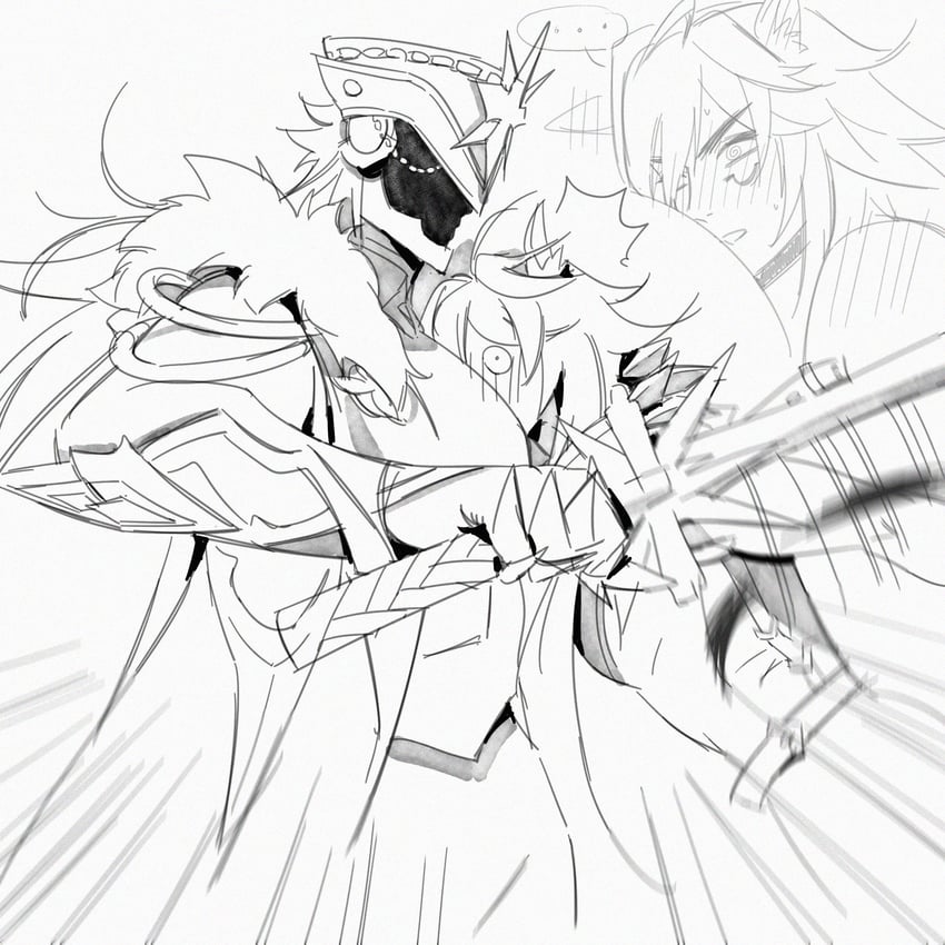 ororon and capitano (genshin impact) drawn by mayonnaise_mon