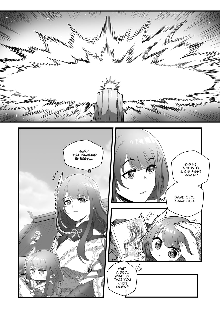 raiden shogun and aether (genshin impact) drawn by aepuru_arts