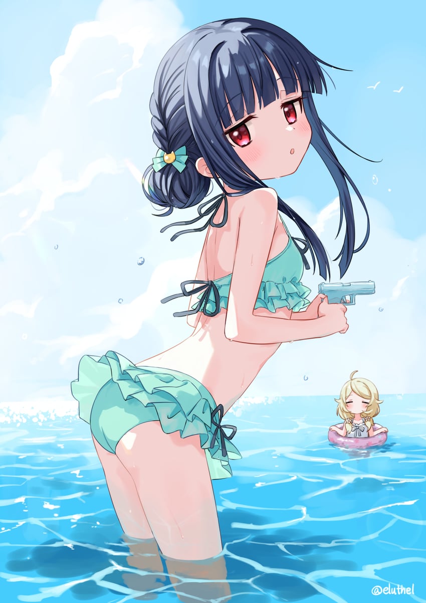 sajo yukimi and yusa kozue (idolmaster and 1 more) drawn by eluthel
