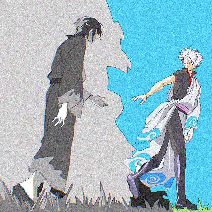 sakata gintoki and takasugi shinsuke (gintama) drawn by susu_gntm