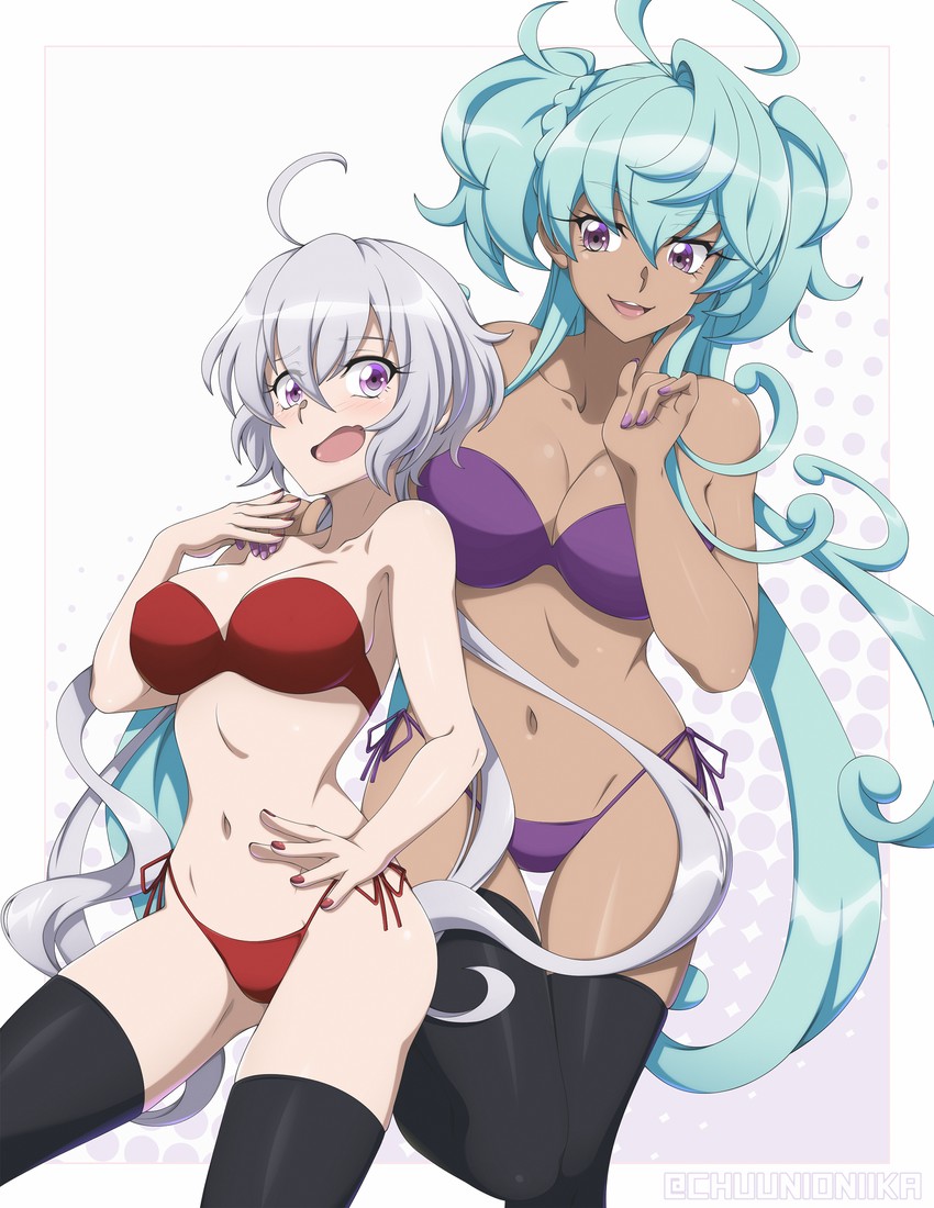 yukine chris and cagliostro (senki zesshou symphogear) drawn by chuunioniika