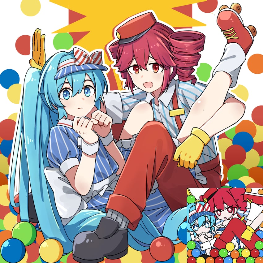 hatsune miku and kasane teto (vocaloid and 2 more) drawn by frontiersun