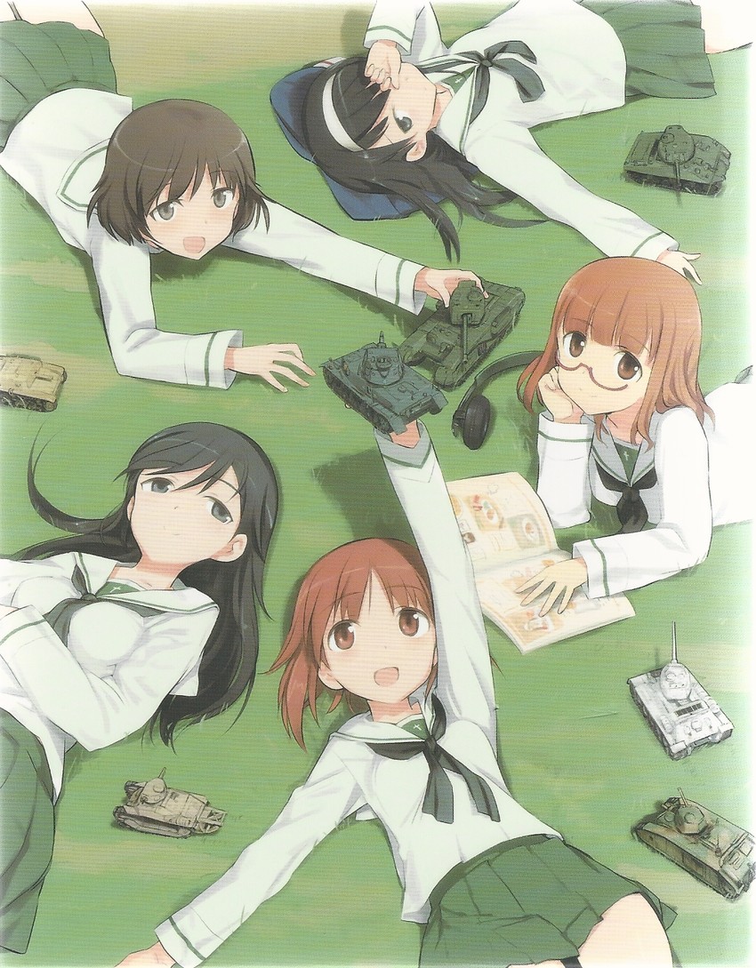 nishizumi miho, akiyama yukari, takebe saori, reizei mako, and isuzu hana (girls und panzer) drawn by shimada_fumikane