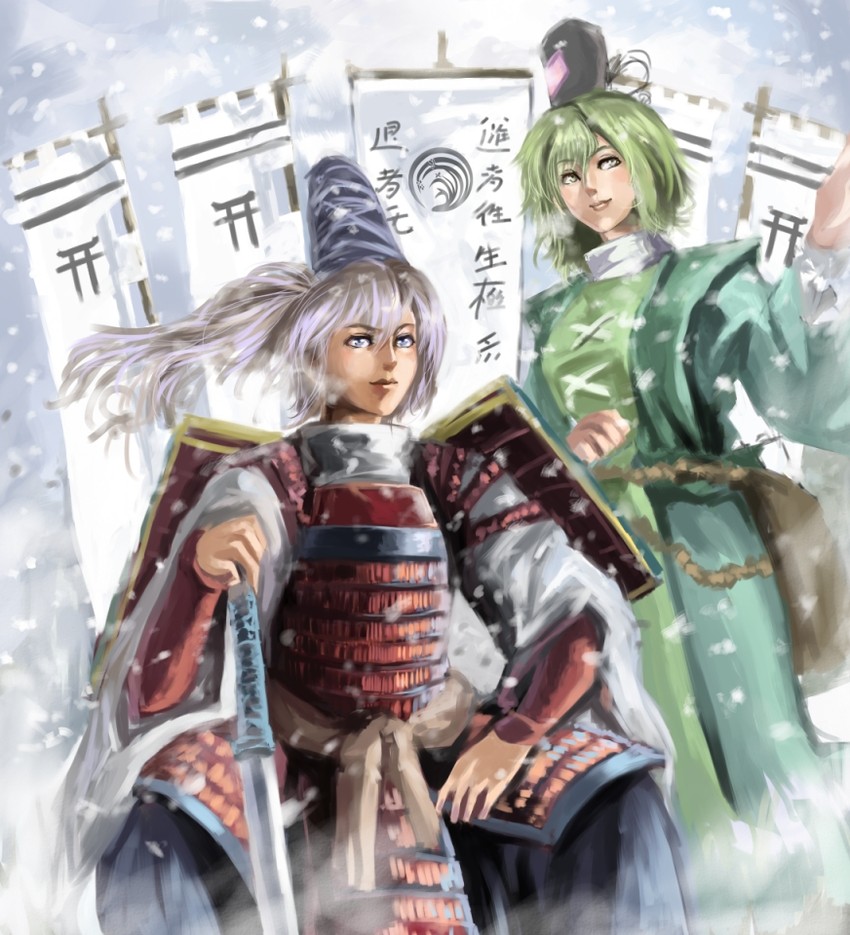 mononobe no futo and soga no tojiko (touhou) drawn by lleu