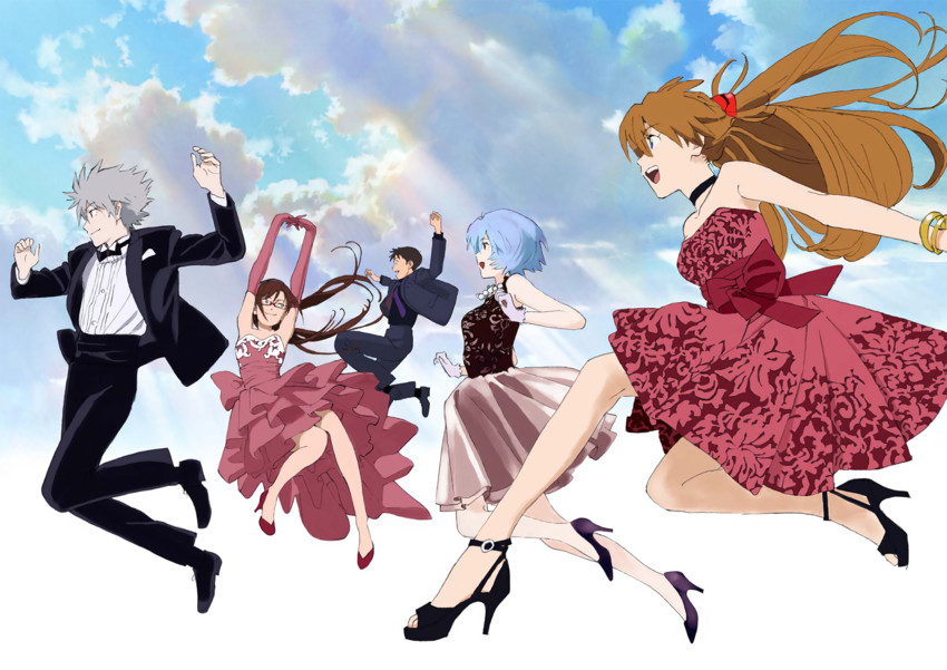souryuu asuka langley, ayanami rei, ikari shinji, nagisa kaworu, and makinami mari illustrious (neon genesis evangelion and 3 more) drawn by honda_takeshi