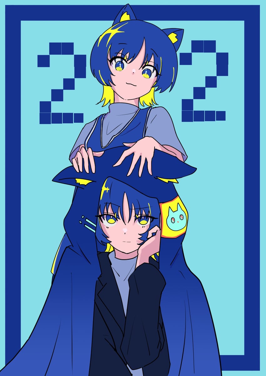 nira-chan and neko resetter (zutto mayonaka de ii no ni and 1 more) drawn by shimot13