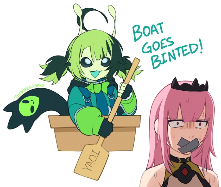 mori calliope and gigi murin (hololive and 2 more) drawn by yoako