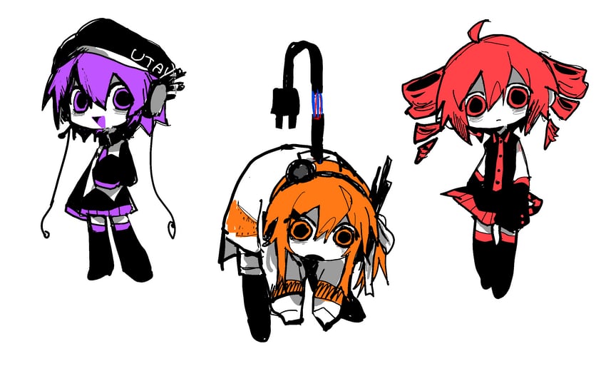 kasane teto, adachi rei, and utane uta (utau and 1 more) drawn by nezumi030