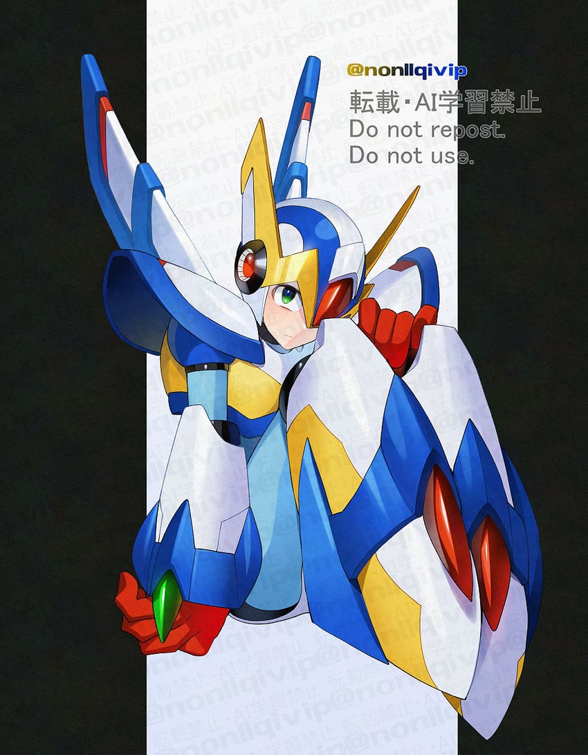 x and falcon armor x (mega man and 1 more) drawn by yamanashi_taiki