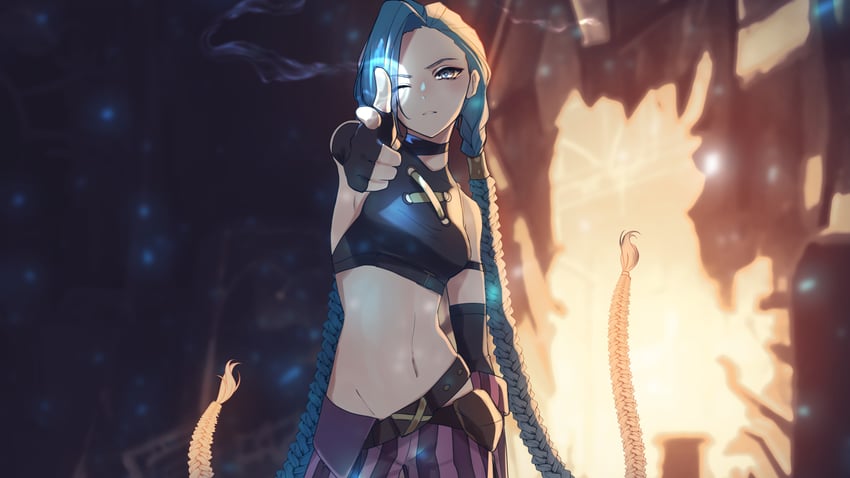 jinx and arcane jinx (league of legends and 1 more) drawn by yen-mi