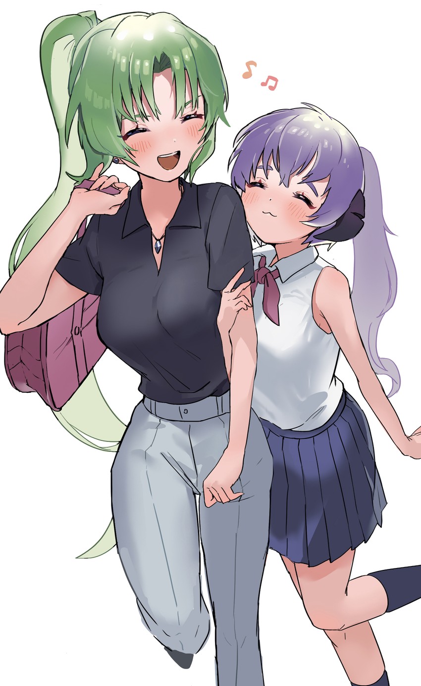 sonozaki mion and hanyuu (higurashi no naku koro ni) drawn by oici_ne