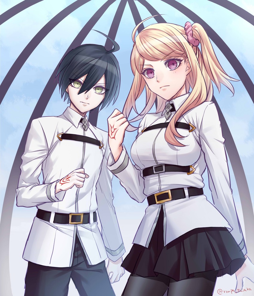 fujimaru ritsuka, saihara shuichi, and akamatsu kaede (fate and 3 more) drawn by aomi_ayu