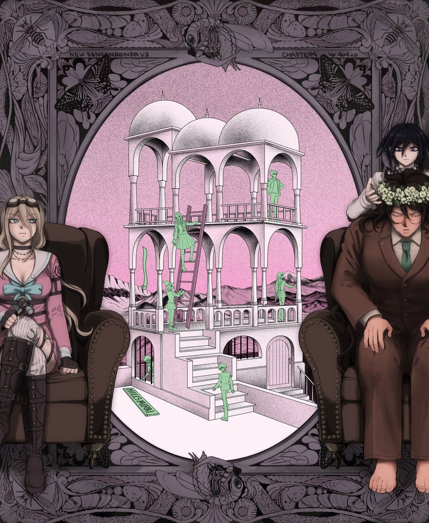 oma kokichi, saihara shuichi, harukawa maki, momota kaito, iruma miu, and 4 more (danganronpa and 2 more) drawn by big_(4o4xp)