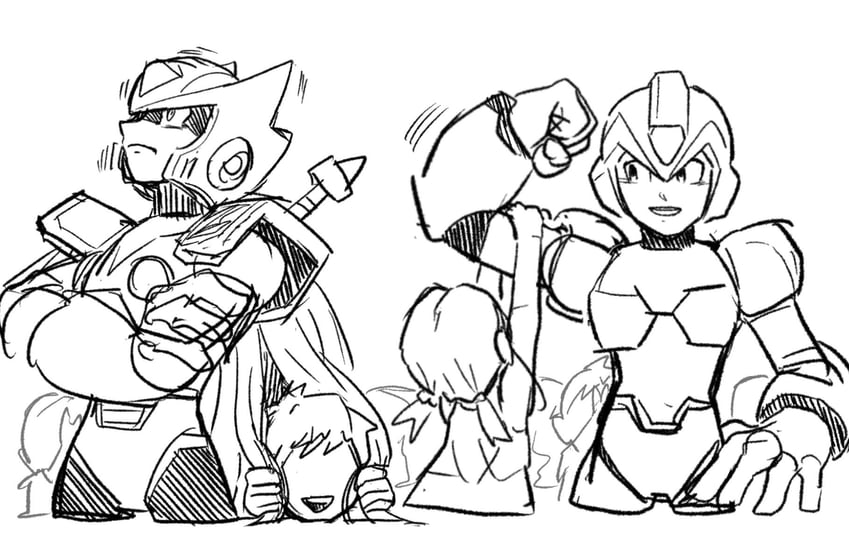 zero and x (mega man and 1 more) drawn by tanaka_(is2_p)