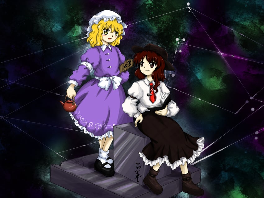 usami renko and maribel hearn (touhou and 1 more) drawn by monodoku