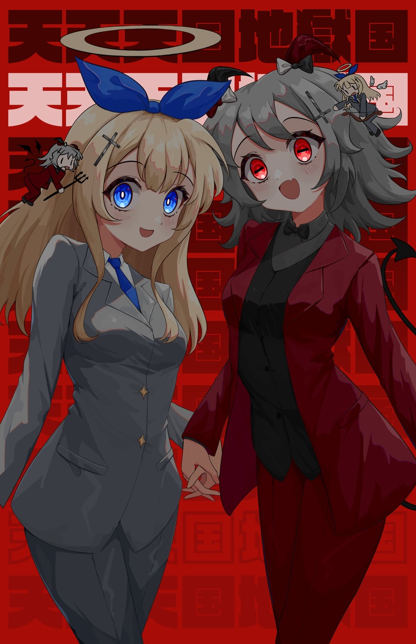 akuma and tenshi (aiobahn and 1 more) drawn by plant-new-art
