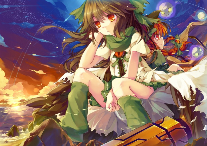 kaenbyou rin and reiuji utsuho (touhou) drawn by yayin_(yayin233)