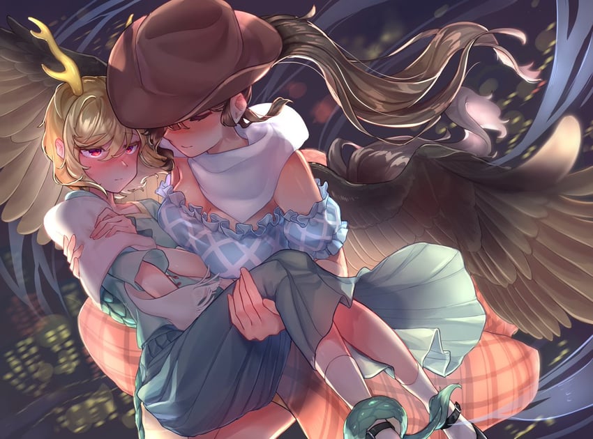 kicchou yachie and kurokoma saki (touhou) drawn by wankosoba_(wanwan_soba)
