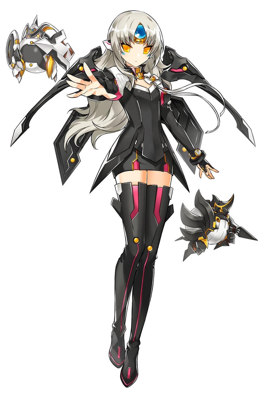 eve, code: nemesis, remy, and moby (elsword) drawn by hwansang