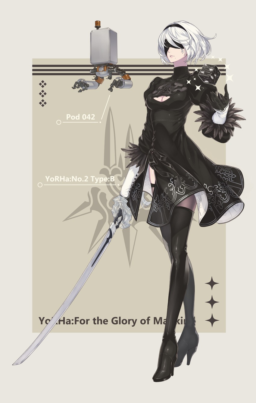 2b and pod (nier and 1 more) drawn by bite_addict