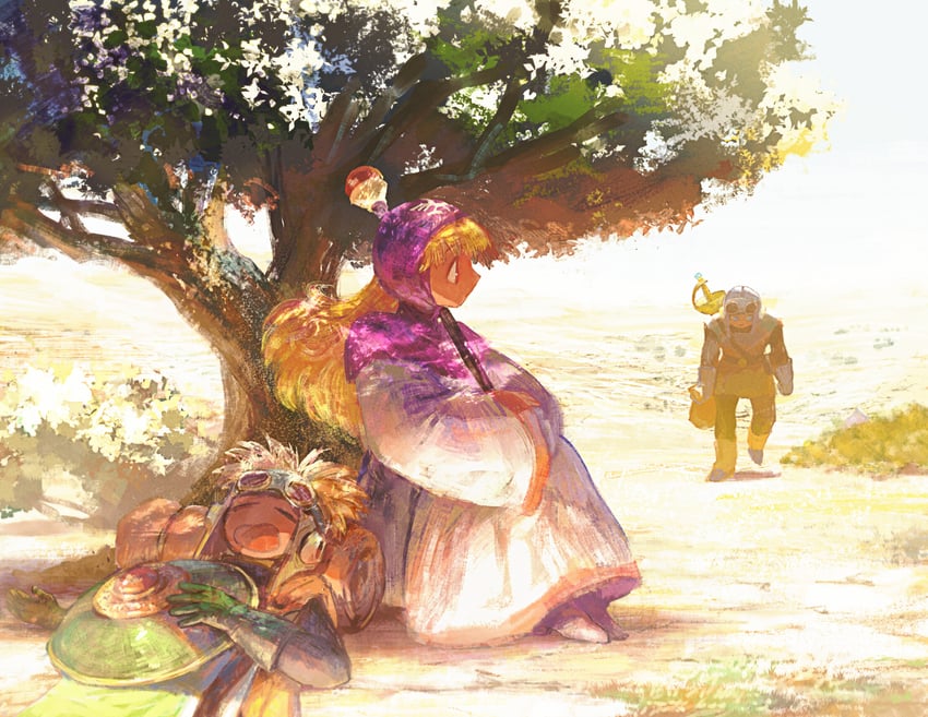 princess of moonbrook, prince of lorasia, and prince of samantoria (dragon quest and 1 more) drawn by yuza