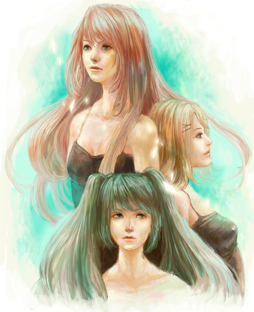 hatsune miku, kagamine rin, and megurine luka (vocaloid) drawn by naoko_nm