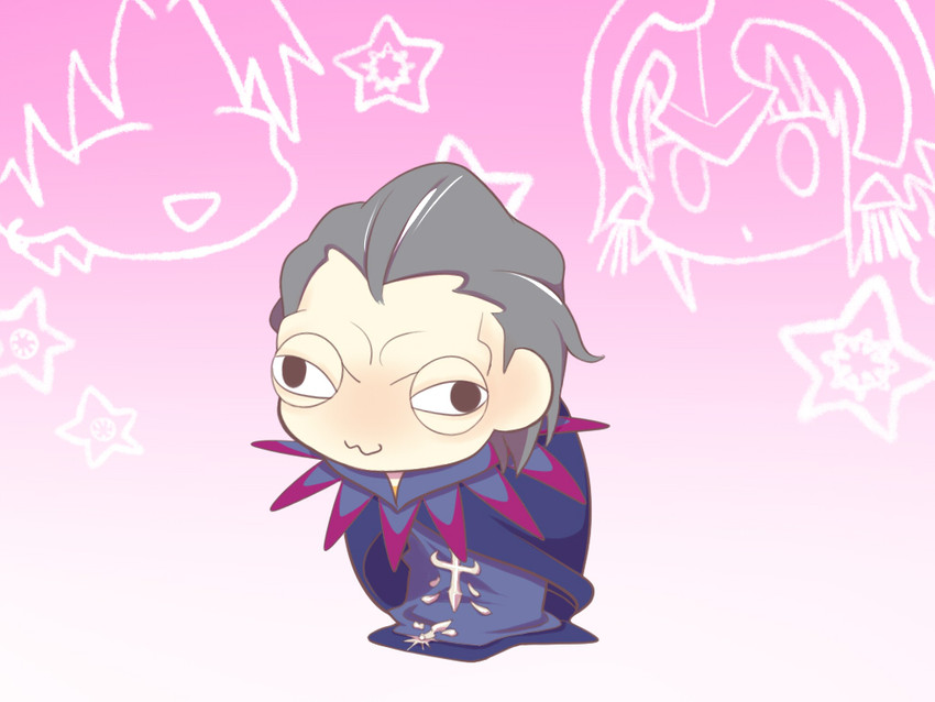 jeanne d'arc, gilles de rais, and uryuu ryuunosuke (fate and 2 more) drawn by a-very-merry-unbirthday-to-you