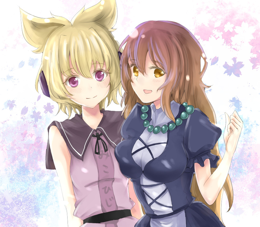 hijiri byakuren and toyosatomimi no miko (touhou) drawn by moruchi_(rinaka_moruchi)