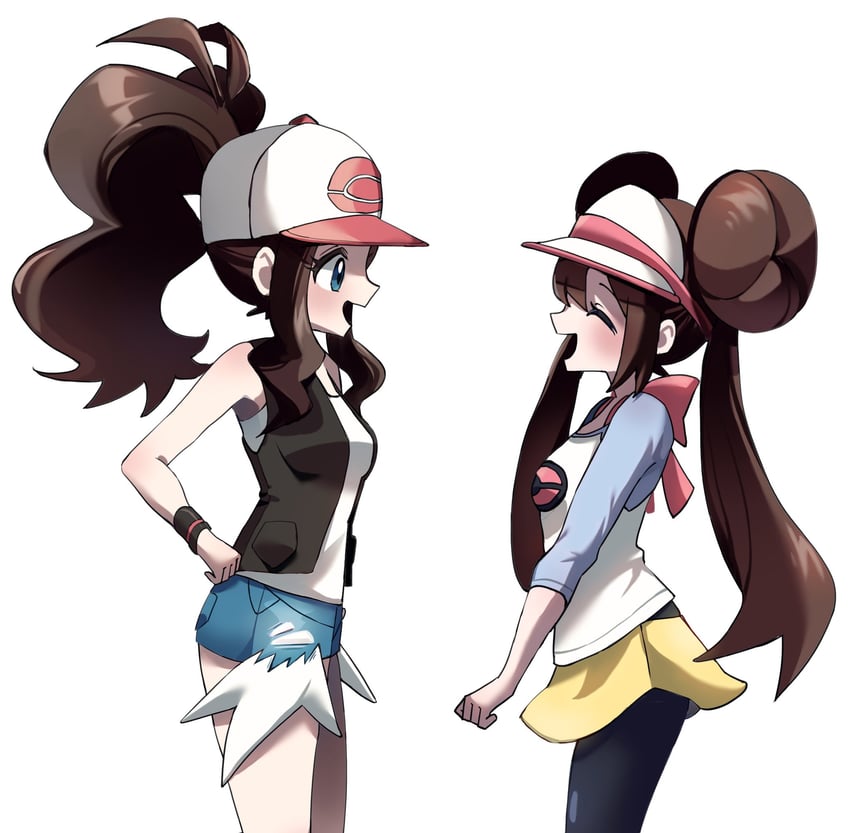rosa and hilda (pokemon and 2 more) drawn by qnqn_1020