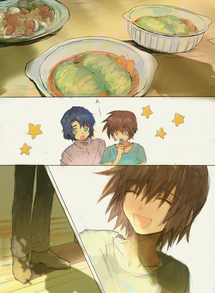 athrun zala and kira yamato (gundam and 1 more) drawn by she_(morianosu)